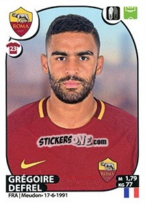 Sticker Grégoire Defrel - Calciatori 2017-2018 n. 418 - Panini