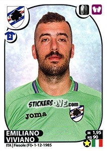 Sticker Emiliano Viviano - Calciatori 2017-2018 - Panini