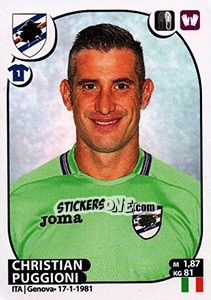 Sticker Christian Puggioni - Calciatori 2017-2018 - Panini