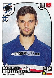 Sticker Bartosz Bereszyński - Calciatori 2017-2018 n. 433 - Panini