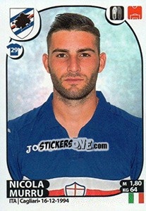 Sticker Nicola Murru - Calciatori 2017-2018 n. 435 - Panini