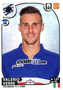 Sticker Valerio Verre - Calciatori 2017-2018 n. 437 - Panini