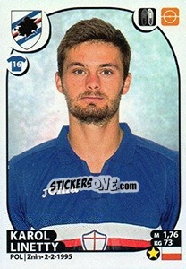 Sticker Karol Linetty - Calciatori 2017-2018 n. 440 - Panini