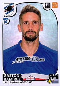 Sticker Gastón Ramírez - Calciatori 2017-2018 n. 444 - Panini