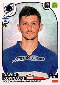 Cromo Dawid Kownacki - Calciatori 2017-2018 - Panini