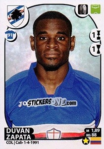 Sticker Duván Zapata - Calciatori 2017-2018 n. 448 - Panini