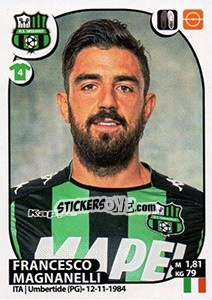 Cromo Francesco Magnanelli - Calciatori 2017-2018 - Panini