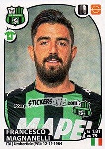 Figurina Francesco Magnanelli - Calciatori 2017-2018 - Panini