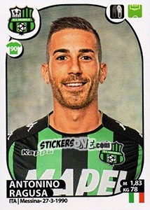 Figurina Antonino Ragusa - Calciatori 2017-2018 - Panini