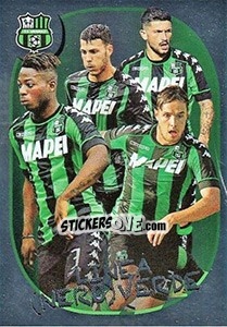 Cromo Linea (nero) verde / Sassuolo - Calciatori 2017-2018 - Panini