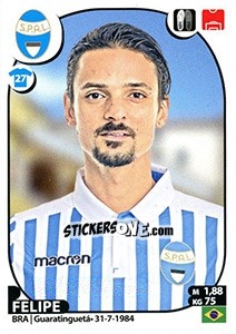 Sticker Felipe - Calciatori 2017-2018 n. 483 - Panini