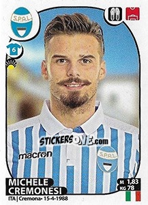Sticker Michele Cremonesi - Calciatori 2017-2018 n. 489 - Panini