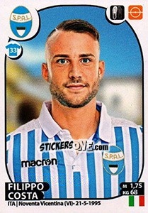 Figurina Filippo Costa - Calciatori 2017-2018 - Panini