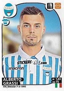 Figurina Alberto Grassi - Calciatori 2017-2018 - Panini