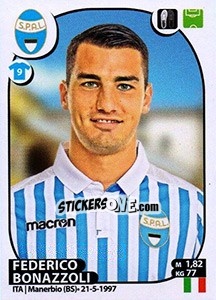 Sticker Federico Bonazzoli - Calciatori 2017-2018 n. 500 - Panini