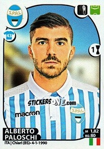 Sticker Alberto Paloschi - Calciatori 2017-2018 n. 504 - Panini