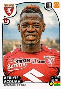 Sticker Afriyie Acquah - Calciatori 2017-2018 n. 523 - Panini
