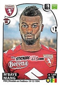 Sticker M'Baye Niang - Calciatori 2017-2018 n. 530 - Panini