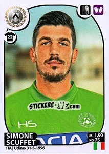 Sticker Simone Scuffet - Calciatori 2017-2018 - Panini