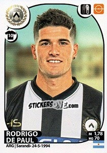 Sticker Rodrigo De Paul - Calciatori 2017-2018 n. 553 - Panini