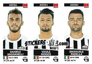 Sticker Daniele Mignanelli / Vasile Mogos / Emanuele Padella - Calciatori 2017-2018 n. 568 - Panini