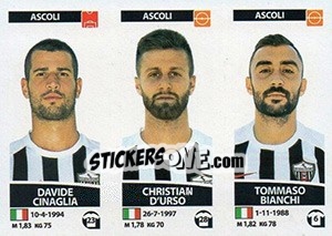Sticker Davide Cinaglia / Christian D'Urso / Tommaso Bianchi - Calciatori 2017-2018 n. 569 - Panini