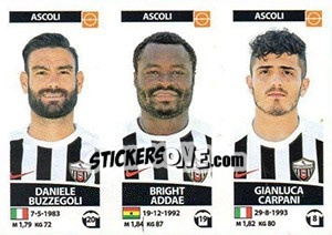 Sticker Daniele Buzzegoli / Bright Addae / Gianluca Carpani - Calciatori 2017-2018 n. 570 - Panini