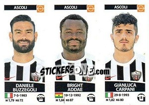 Figurina Daniele Buzzegoli / Bright Addae / Gianluca Carpani - Calciatori 2017-2018 - Panini