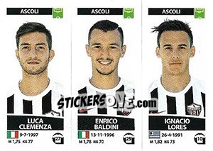 Sticker Luca Clemenza / Enrico Baldini / Ignacio Lores - Calciatori 2017-2018 n. 571 - Panini