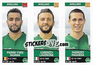 Sticker Pierre-Yves Ngawa / Lorenzo Laverone / Fabrizio Paghera - Calciatori 2017-2018 - Panini