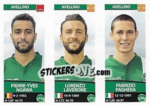 Figurina Pierre-Yves Ngawa / Lorenzo Laverone / Fabrizio Paghera - Calciatori 2017-2018 - Panini