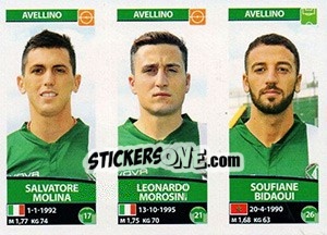 Sticker Salvatore Molina / Leonardo Morosini / Soufiane Bidaoui - Calciatori 2017-2018 n. 578 - Panini