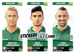 Sticker Matteo Ardemagni / Raúl Asencio / Luigi Castaldo - Calciatori 2017-2018 - Panini