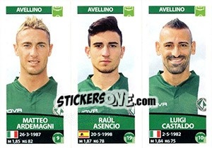 Sticker Matteo Ardemagni / Raúl Asencio / Luigi Castaldo - Calciatori 2017-2018 n. 579 - Panini