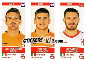 Cromo Alessandro Micai / Victor De Lucia / Riccardo Fiamozzi - Calciatori 2017-2018 - Panini