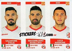 Figurina Salvatore D'Elia / Massimiliano Busellato / Luca Marrone - Calciatori 2017-2018 - Panini