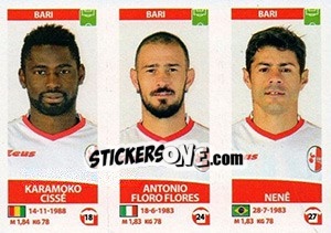 Sticker Karamoko Cissé / Antonio Floro Flores / Nenê - Calciatori 2017-2018 - Panini
