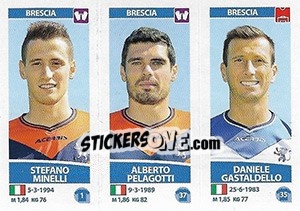 Sticker Stefano Minelli / Alberto Pelagotti / Daniele Gastaldello - Calciatori 2017-2018 - Panini
