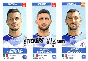 Cromo Tommaso Cancellotti / Mauro Coppolaro / Jacopo Dall'Oglio - Calciatori 2017-2018 - Panini