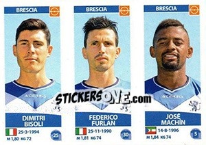 Sticker Dimitri Bisoli / Federico Furlan / José Machín - Calciatori 2017-2018 n. 592 - Panini