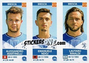 Sticker Alessandro Martinelli / Emanuele Ndoj / Lautaro Rinaldi - Calciatori 2017-2018 n. 593 - Panini
