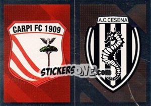 Sticker Scudetto Carpi - Scudetto Cesena - Calciatori 2017-2018 n. 595 - Panini