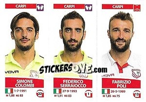 Sticker Simone Colombi / Federico Serraiocco / Fabrizio Poli - Calciatori 2017-2018 - Panini