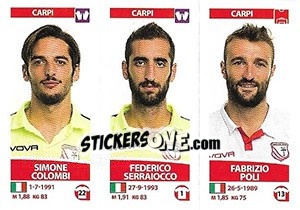 Cromo Simone Colombi / Federico Serraiocco / Fabrizio Poli - Calciatori 2017-2018 - Panini