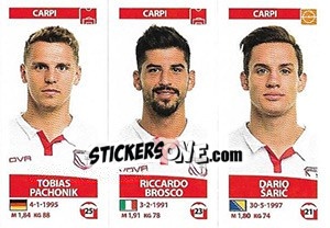 Sticker Tobias Pachonik / Riccardo Brosco / Dario Šaric - Calciatori 2017-2018 n. 599 - Panini