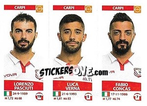 Sticker Lorenzo Pasciuti / Luca Verna / Fabio Concas - Calciatori 2017-2018 n. 600 - Panini
