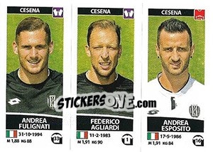 Sticker Andrea Fulignati / Federico Agliardi / Andrea Esposito - Calciatori 2017-2018 n. 604 - Panini