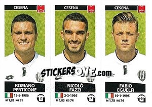 Sticker Romano Perticone - Nicolò Fazzi - Fabio Eguelfi - Calciatori 2017-2018 - Panini