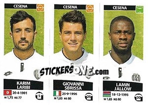 Sticker Karim Laribi / Giovanni Sbrissa / Lamin Jallow - Calciatori 2017-2018 n. 608 - Panini