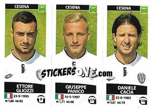 Sticker Ettore Gliozzi / Giuseppe Panico / Daniele Cacia - Calciatori 2017-2018 n. 609 - Panini